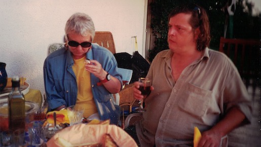 Edith Bussmannn 1996 in Bulliard-Cordast, rechts Endo Anaconda - Foto: © Daniel Leutenegger, www.ch-cultura.ch